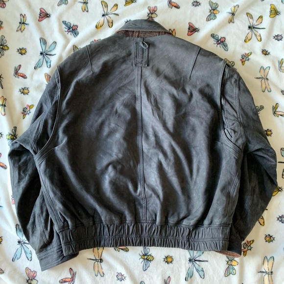 Vintage Overland Silverado Leather Bomber Jacket Blanket Lined Wool Pilot Flight - Picture 8 of 15